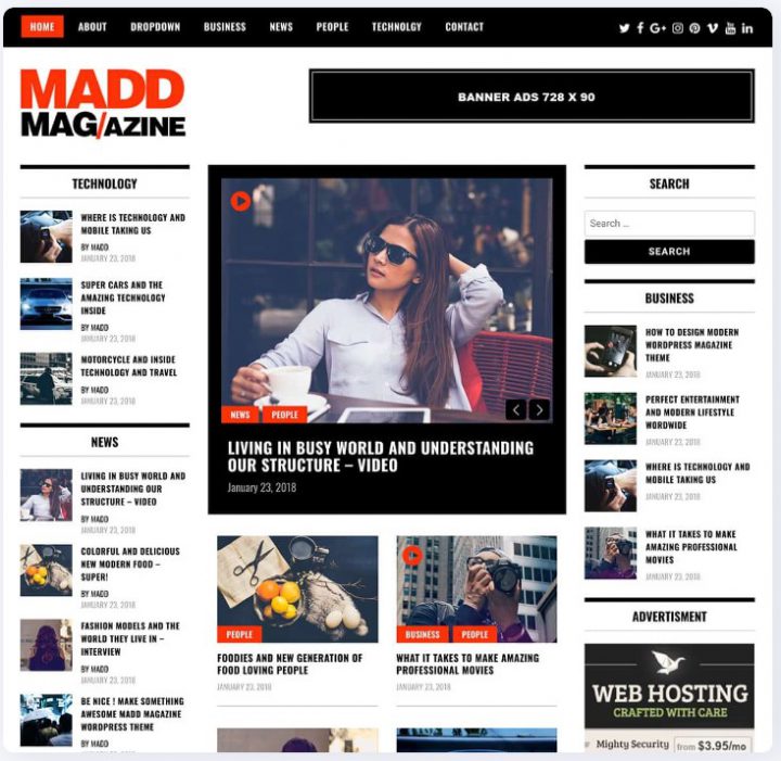 網頁設計web17-maddmagazine 模板 wordpress專用佈景主題 特價：15000元